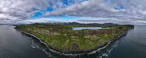 Isle Of Skye Prints: Aerial panoramic view of the scotish highlands Isle of Skye in northern Scotland Hebrides Islands