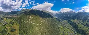 Alps Mountains Prints: Aerial panoramic view of the Swiss Alps near Verbier in Switzerland