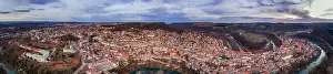 Veliko Prints: Aerial panoramic view of Veliko Tarnovo in Bulgaria - Image