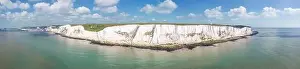 Downs Prints: Aerial panoramic view to White Cliffs of Dover