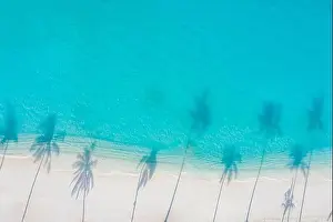 Vacation Destinations Prints: Aerial paradise scenery. Tropical aerial landscape