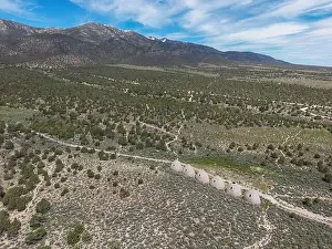 Wild West Prints: Aerial perspective of the behave shaped charcoal ovens that were used from 1876 to 1897 to make charcoal out of trees