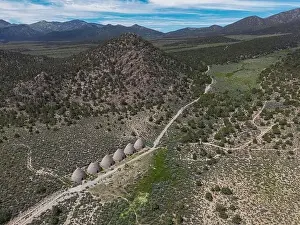 Wild West Prints: Aerial perspective of the behave shaped charcoal ovens that were used from 1876 to 1897 to make charcoal out of trees