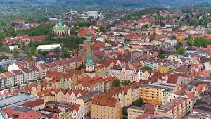City Hall Prints: Aerial perspective highlights the architectural beauty of Jelenia Góra's market square