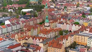 City Hall Prints: Aerial perspective highlights the architectural beauty of Jelenia Góra's market square