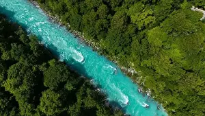 Soca Prints: Aerial Perspective of Soca River Flowing Through Slovenia in Summer