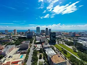 Aerial photo Downtown St Petersburg Florida view of Tampa Bay