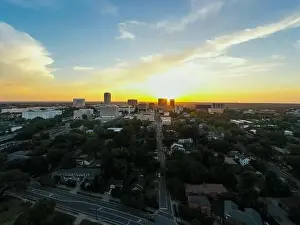 Tallahassee Prints: Aerial photo Downtown Tallahassee FL USA landscape