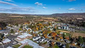 Upstate Prints: Aerial photo of fall foliage surrounding the Village of Tully