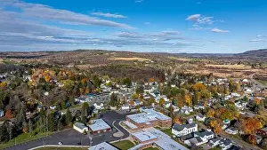 Upstate Prints: Aerial photo of fall foliage surrounding the Village of Tully