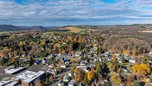 Upstate Prints: Aerial photo of fall foliage surrounding the Village of Tully
