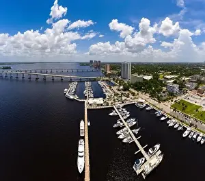 Fort Myers Prints: Aerial photo Fort Myers Yacht Basin Florida USA