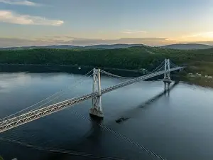 Upstate Prints: Aerial photo of the Franklin Delano Roosevelt Mid-Hudson Bridge over the Hudson River