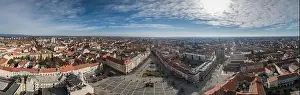 Old Square Prints: Aerial photo, Main Square of Szombathely Hungary