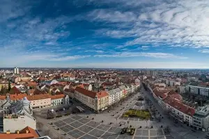 Old Square Prints: Aerial photo, Main Square of Szombathely Hungary