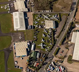 Aerial Photo Prints: Aerial photo of military aircraft at the Midland Air Museum adjacent to Coventry Airport taken from 1500 feet