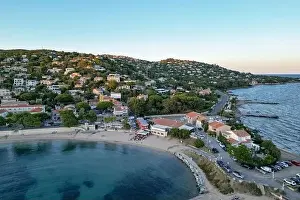 Spit Of Land Prints: Aerial photo of Plage San Peire
