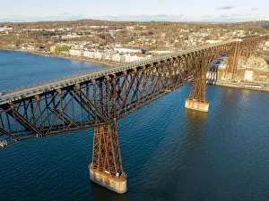 Aerial photo of a walkway bridge near Poughkeepsie NY over the Hudson River