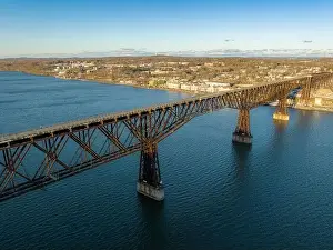 Poughkeepsie Prints: Aerial photo of a walkway bridge near Poughkeepsie NY over the Hudson River