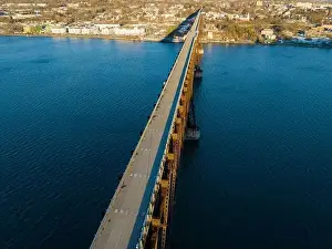 Poughkeepsie Prints: Aerial photo of a walkway bridge near Poughkeepsie NY over the Hudson River