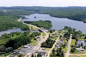 Watershed Prints: This is an aerial photograph of the Latchford Dam, between Bay Lake and the Montreal river