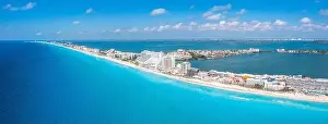Island Lagoon Prints: Aerial photos of luxury hotels and resorts surrounding beaches