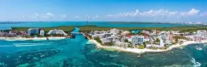 Island Lagoon Prints: Aerial photos of luxury hotels and resorts surrounding beaches