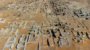 Saudi Arabia Prints: Aerial of Qaryat al-Faw capital of the first Kindah kingdom