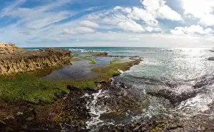 Sorrento Prints: An aerial shot of Mornington Peninsula around Pearses Beach in Victoria, Australia