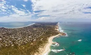 Sorrento Prints: An aerial shot of Mornington Peninsula towards Point Nepean and Port Phillip Bay in Victoria