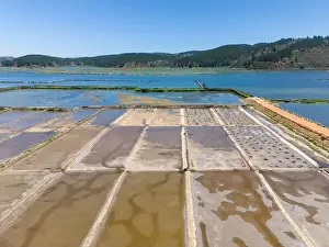 Aerial shot of Salinas de Cáhuil and Laguna Cáhuil (Pichilemu) - Chile