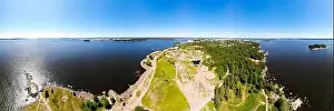 Finnish Rock Prints: Aerial summer view of Katariina Seaside Park, Kotka, Finland
