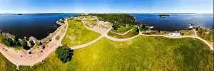 Finnish Rock Prints: Aerial summer view of Katariina Seaside Park, Kotka, Finland