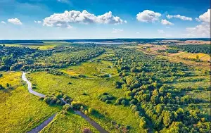 Seret Prints: Aerial summer view of Seret river