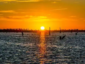 Murray River Prints: Aerial Sunrise over Lake Mulwala