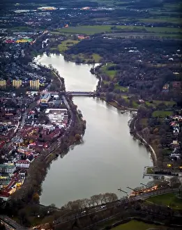 Minster Prints: Aerial view, Aasee, Aasee Park