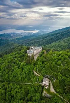 Decayed Prints: Aerial view of the abandoned Grand Hotel Campo dei Fiori in spring