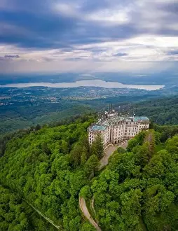 Decayed Prints: Aerial view of the abandoned Grand Hotel Campo dei Fiori in spring