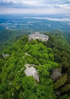 Decayed Prints: Aerial view of the abandoned Grand Hotel Campo dei Fiori in spring