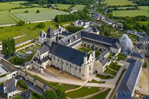 Loire Prints: Aerial view of Abbey of Fontevraud