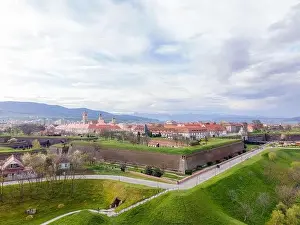 Star Shape Prints: Aerial view of the Alba Carolina citadel located in Alba Iulia