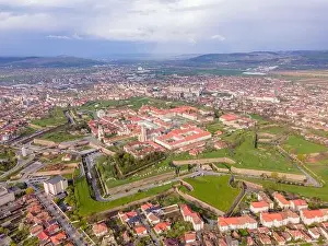Star Shape Prints: Aerial view of the Alba Carolina citadel located in Alba Iulia