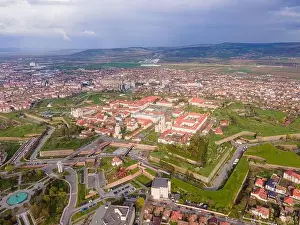 Star Shape Prints: Aerial view of the Alba Carolina citadel located in Alba Iulia