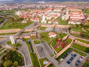 Star Shape Prints: Aerial view of the Alba Carolina citadel located in Alba Iulia