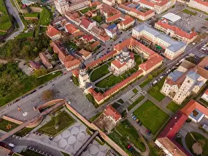 Star Shape Prints: Aerial view of the Alba Carolina citadel located in Alba Iulia