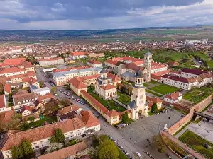 Star Shape Prints: Aerial view of the Alba Carolina citadel located in Alba Iulia