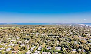 Room For Copy Prints: Aerial view of Amagansett and Napeague stretch looking towards Montauk, NY