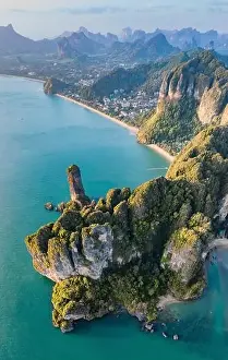 Aerial view of Ao Nang Beach in Krabi, Thailand