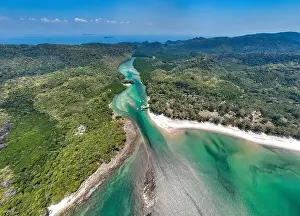 Koh Tarutao Prints: Aerial view of Ao Pante Malacca port in Koh Tarutao national park in Satun, Thailand