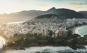 Aerial view of Arpoador with Corcovado Mountain - Rio de Janeiro, Brazil